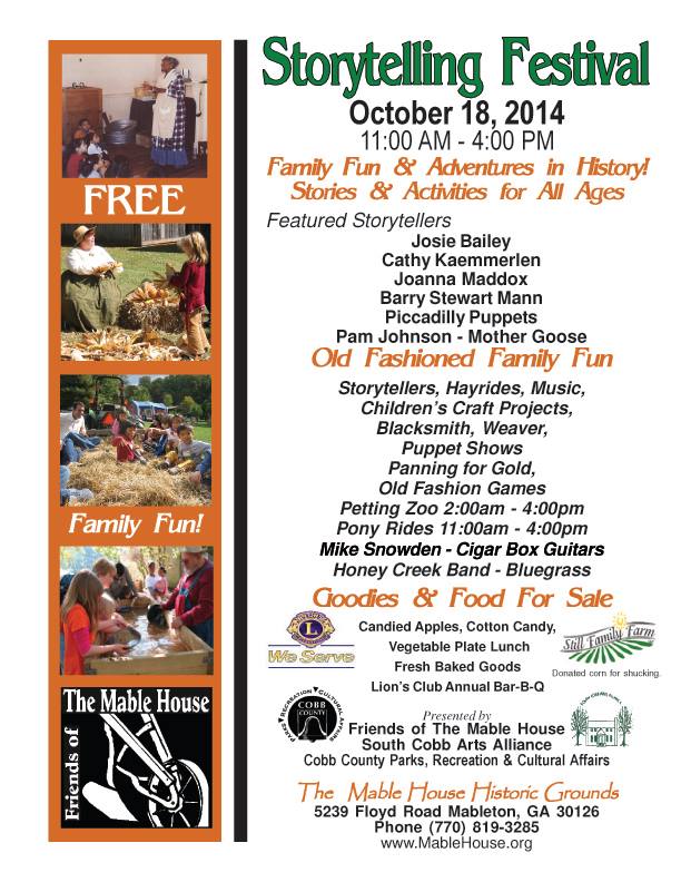Flyer for this year's Mable House Storytelling Festival