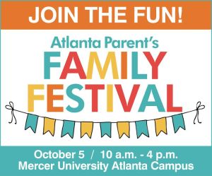 A banner saying "Join the Fun" for Atlanta Parent's Family Festival on Saturday, October 5.